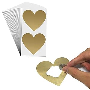 Scratchstix Scratch 75mm Herz Rubbelsticker Gold, 50 Stück