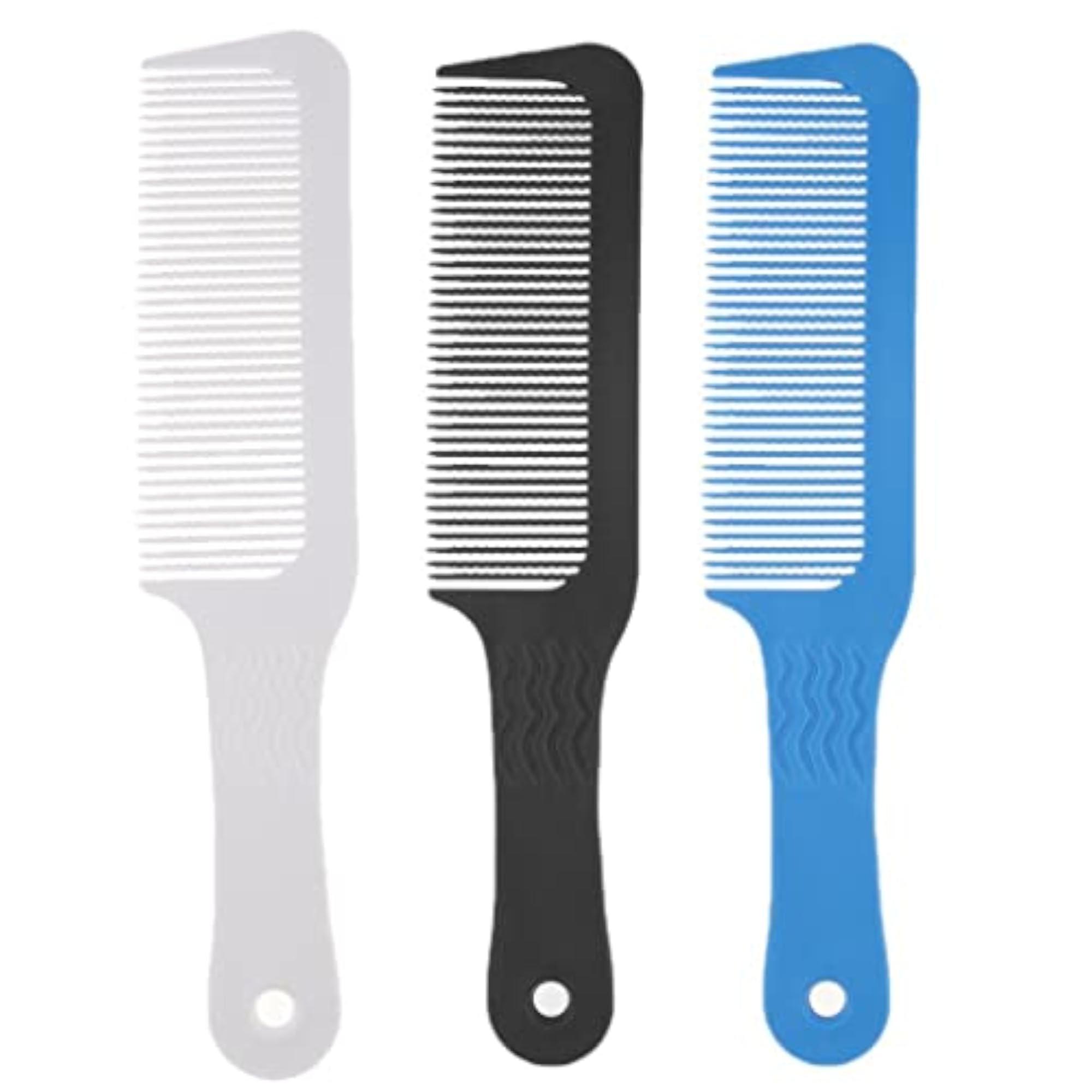 Flat Top Clipper Comb, Finely Waved Teeth Barber Hair Cut Styling Comb, White