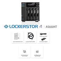 Asustor Lockerstor 4 AS6604T 4 Bay NAS - Netzwerkspeicher Gehäuse, Quad Core 2.0GHz CPU, 4GB RAM DDR4, M.2 NVMe SSD Caching – Ansicht 3