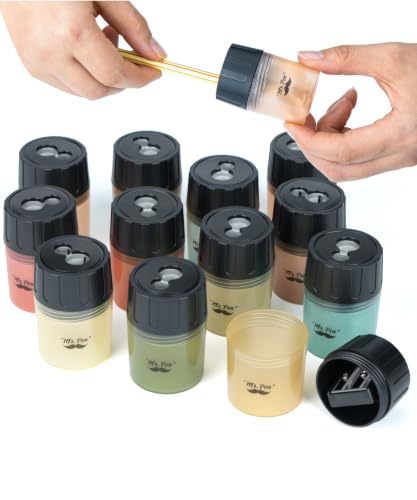 Mr. Pen- Manual Pencil Sharpener Bulk, 12 Pack, Dual Holes, Compact