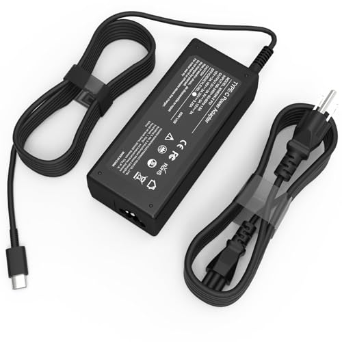 EFTTIVID Universal 65W 45W USB C Laptop Charger Compatible with Hp Lenovo Thinkpad Yoga 7i Dell Latitude Acer Asus Samsung Chromebook Computer More USB Type C AC Adapter Power Cord by EFTTIVID - Used condition - CA$14.88