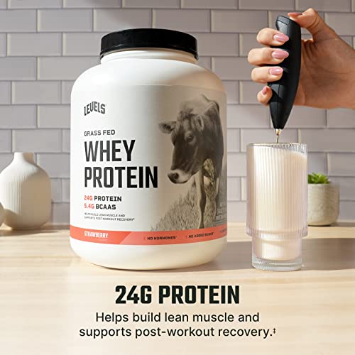 Levels Grass Fed 100% Whey Protein, No Hormones, Strawberry, 5Lb #TOP2