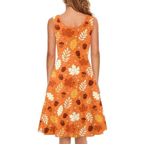 Image of Women Stylish Tank Dresses Sleeveless Round Neck Midi Casual Dress with Pocket for Summer