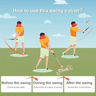 Beauyist Pro-Level Retractable Golf Swing Trainer - Right-Handed Click Stick Golf Grip Trainer | Practice & Pre-Round Warm-Up Golf Training Aid