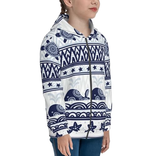 Sea Underwater Animals1 Kids Pullover Hoodies Boys Zip Up Sweatshirts Girls Athletic Clothes with Pocket4