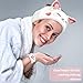 Canitor Face Wash Headband With Wrist Bands - Soft Coral Fleece Spa Makeup Headband With Cute Animal Cat Ears - Elastic Skincare Wrist Towels