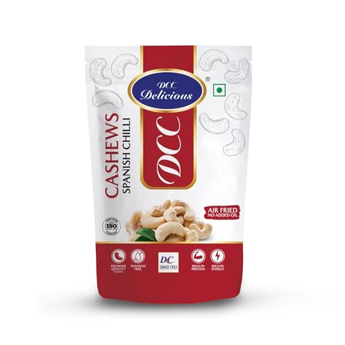 Image of DCC DELICIOUS Roasted Cashews (Spanish Chilly), 80Grams | Dry Roasted | Air Fried