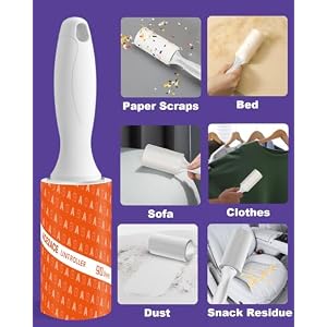 Lint Roller Value Pack, Everyday Clean Helper On Pet Hair, 540 Sheets, 6 Rollers+ 2 Handle, White Lint Roller Value Pack, Everyday Clean Helper On Pet Hair, 540 Sheets, 6 Rollers+ 2 Handle, White