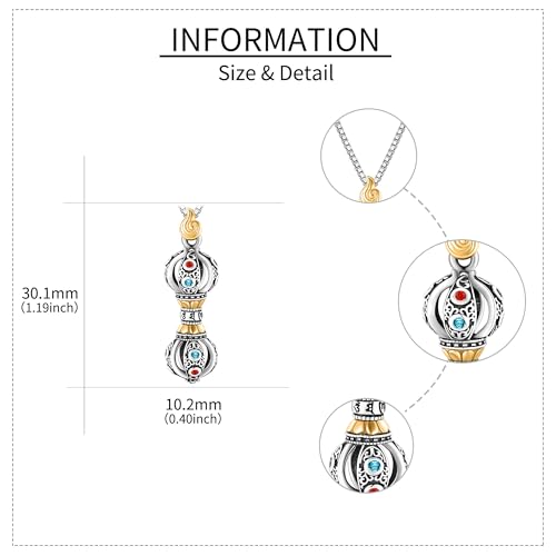 Amulette bouddhisme Vajra en argent pour style zen et méditation - 4