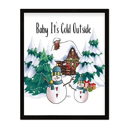 Panneau de table Baby It's Cold Outside cadeau idéal cadre Merry Christmas - 3