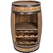 Holzfass Fassbar mit Fachböden und 2 Weinregalen - Getränkeschrank Wine Rack Holzregal 82cm. Deko Zimmer - Modern Aufbewahrungsschrank für Wein Whisky Gin Bier Flaschen Fass Hausbar Weinflaschen