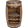 weeco Holzfass Fassbar mit FachbÃ¶den und 2 Weinregalen – GetrÃ¤nkeschrank Wine Rack Holzregal 82cm. Deko Zimmer. Aufbewahrungsschrank fÃ¼r Wein Whisky Bier Flaschen Fass Hausbar Weinflaschen