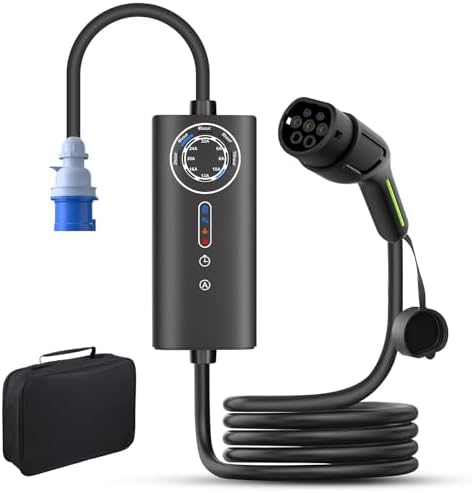 Junsun Cargador EV Portátil 7.2KW Monofásico, Corriente Ajustable...