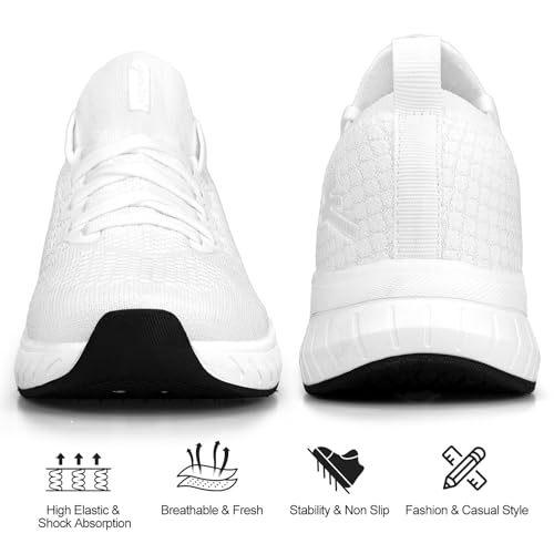 Image of Mens Slip on Lightweight Walking Shoes Non Slip Breathable Running Shoes Comfort Tennis Workout Gym Sneakers with Shoelace