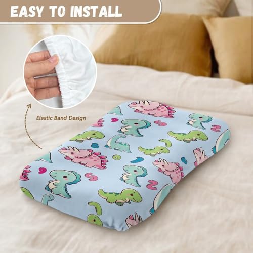 Image of ZOUTAIRONG Soft Bassinet Sheets Digital Dinosaur Design Comfy Polyester Cradle Sheets for Baby Boys Girls Universal Fit for Most Cradle and Bassinet Mattress