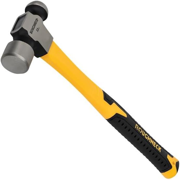 Roughneck Ball Pein Hammer Fibreglass Shaft 1.36kg (48oz), Black and Yellow