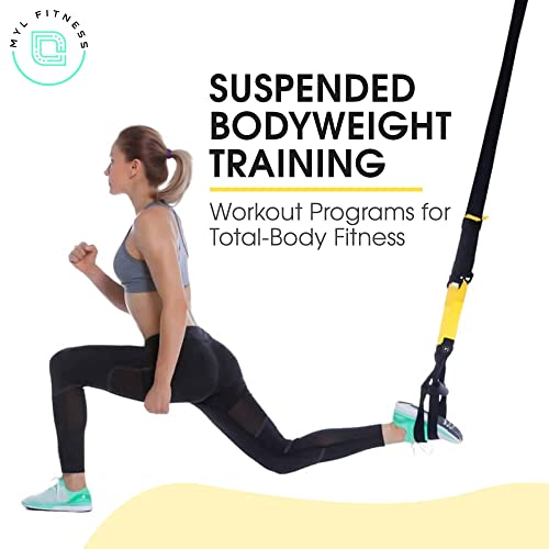 Myl Fitness Powerlifting Strength Resistance Trainer Workout Straps For Full Body Exercise – Multi-Functional Resistance Training Kit With 2 Adjustable Suspension Straps For Exercise – Black & Yellow #TOP7