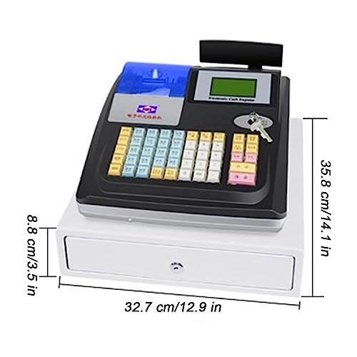 Caja Registradora Electrónica con Cajas Inteligentes, Pantalla Led E Impresora Térmica para Pequeños Supermercados.(Negro)