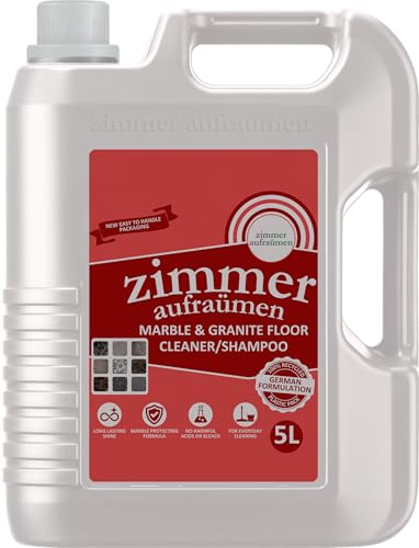 Zimmer Aufraumen - Marble & Granite Shampoo/Floor Cleaner. 2X THICK & CONCENTRATED. ECONOMICAL.100% BIODEGRADABLE With French Fragrance.Eco-friendly. Kids & Pets Safe (5 Liters)