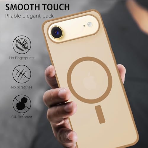 Image of amazon basics Luxury Paper Thin Case Cover for iPhone 17 Air | Matte Finish | Compatible with magsafe | (Gold, iPhone 17 Air)