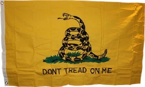 Miniatura 2 de Premium Embroidered Sewn Gadsden Tea Party 4x6 Synthetic 2ply Cotton Flag and Clips