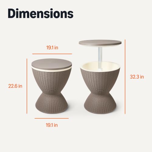Amazon Basics Patio Bar Table, Outdoor Cooler Table with Drain Hole, 8-Gallon Insulated Storage, Wicker Style, Weather-Resistant - image 5