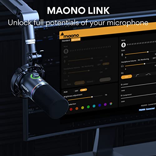 MAONO PD200X USB/XLR Dynamic Mic for Singing, PC, YouTube Recording. Professional Microphone with Programmable Software and 0-Latency - Image 5