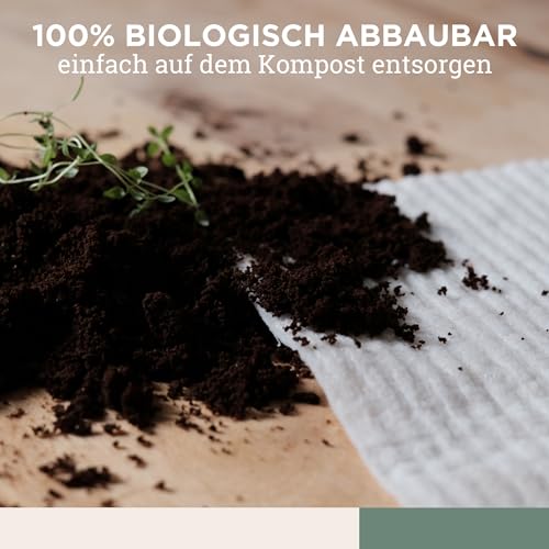 Ligarti® Schwammtücher aus Holz (100% öko & waschbar) 6er Set Spültücher nachhaltig kompostierbar I Allzwecktücher für den Haushalt Made in Germany I Spüllappen, Spülschwamm (Anthrazit)