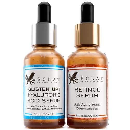 Eclat Skin London Skincare Brand Review: Effective Anti-Aging & Brightening Serums 6 Eclat Skincare Ultimate Renewal & Hydration Duo - 2.5% Hyaluronic Acid Serum 1 fluid ounceand 2.5% Retinol Serum 1 fluid ouncefor Anti Aging and Hydrating Skin