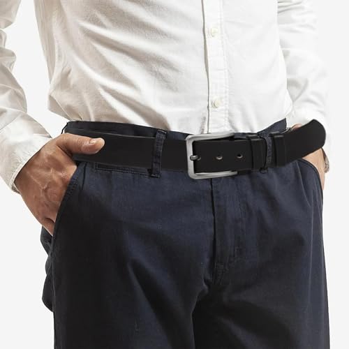 WAYLIT Mens Casual-Leather-Belt Classic-Adjustable Genuine-Leather Belts - Image 5