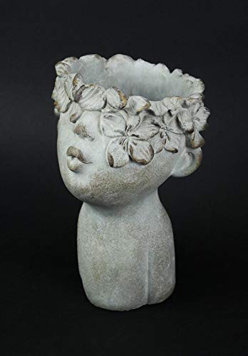 Pucker Up Kissing Face Weathered Finish Concrete Head Planter 10 Inches High Outdoor Décor #TOP1