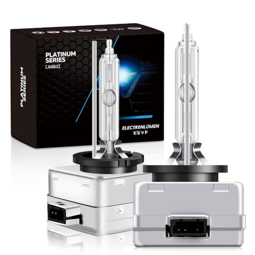 ELECTRONLUMEN D1S HID Xenon Headlight Bulbs 35W 6000K High Low Beam Replacement Headlamps - Cool White, Pack of 2
