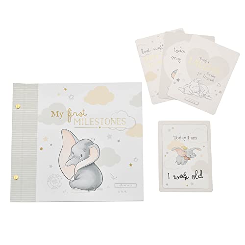 Image of Happy Homewares Magical Beginnings Album & Milestone Card Set - Dumbo - Perfect for a New Born - Officially Licensed