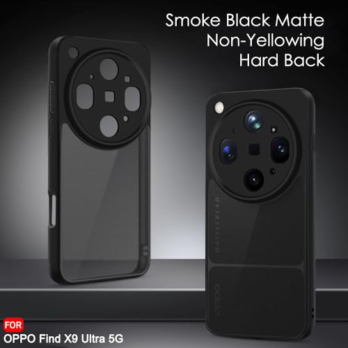 Image of TheGiftKart Hybrid Shockproof Back Cover Case for Oppo Find X9 Ultra 5G | Camera Protection Module | Hard Back Cover Case for Oppo Find X9 Ultra (PC & TPU, Translucent Smoke Matte Back, Black Sides)