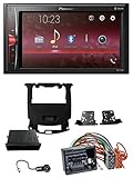Einbauset besteht aus: Pioneer MVH-A210BT - Doppel-DIN MP3-Autoradio mit Touchscreen / Bluetooth / USB / iPod / AUX-IN; Doppel-DIN Radioblende (Klavierlack/schwarz); Adapterkabel ISO; Antennenadapter auf ISO (50 Ohm)