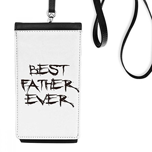 Pochette téléphone Le Meilleur père jamais noire en cuir synthétique robuste pour homme actif