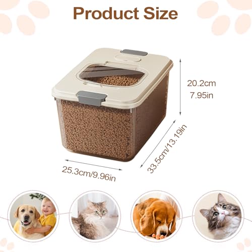 Contenedor de comida para mascotas apilable con vaso medidor hermético Ghjkldha 6
