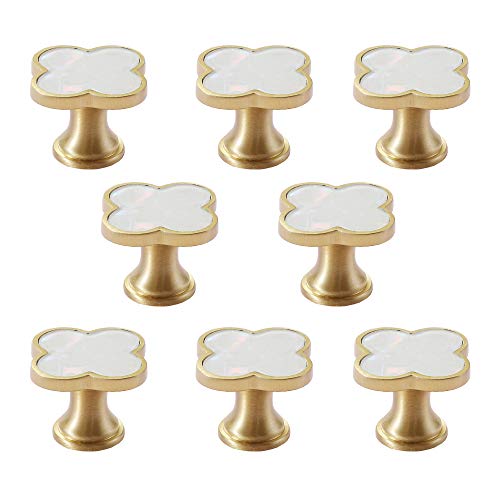 RZDEAL 1.3"(33mm) Solid Brass Clover Knobs Bathroom Knobs
