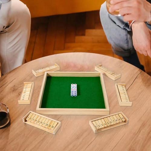 Juego de dados de madera artesanal para actividades de mesa elegantes 7