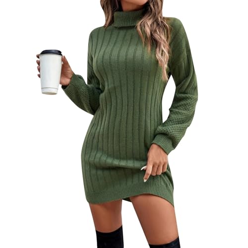 Robe en tricot pour femme vetement laine d'hiver tendance coupe loose et style relaxed army
