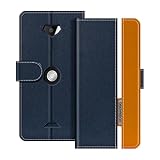 UOGNADGD Lederhülle Kompatibel mit Crosscall Core-X3 Klappbares Portemonnaie-Hülle mit Magnetverschluss Ständer & Kartenfächern stoßfestem Schutz (Blau)