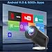 Mini Projector Portable Android 11-16000 Lux Projector 4K Supported 180° Rotation & Auto Keystone, Outdoor Projector Compatible with TV Stick/Windows/iOS/Android/HDMI/USB Mini Projector Portable Android 11-16000 Lux Projector 4K Supported 180° Rotation & Auto Keystone, Outdoor Projector Compatible with TV Stick/Windows/iOS/Android/HDMI/USB