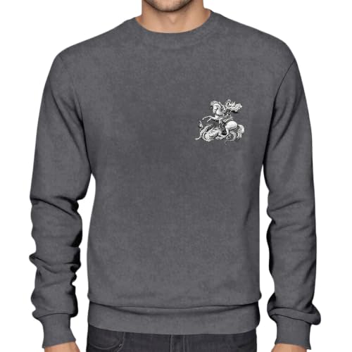 Sudadera de hombre con diseño de San Jorge jersey oversize ligero cuello redondo