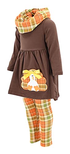 Image of Unique Baby Girls Kids Toddler 3pc Outfit Set Long Sleeve Cotton Blend Tunic Top Leggings and Scarf