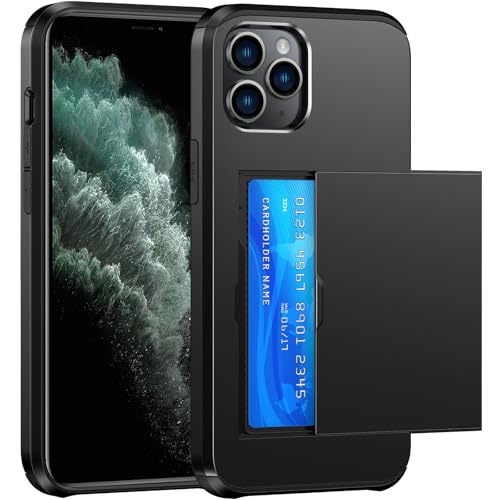 SZSSZSM for iPhone 11 Pro Max Wallet Case with Card Holder, Black