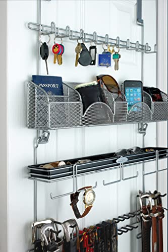 Longstem Organizers Men’s Over-Door Wall Belt Tie Hat Keys 9100 Accessories Valet Patented In Silver 43 Hooks For Men’s Organization #TOP1