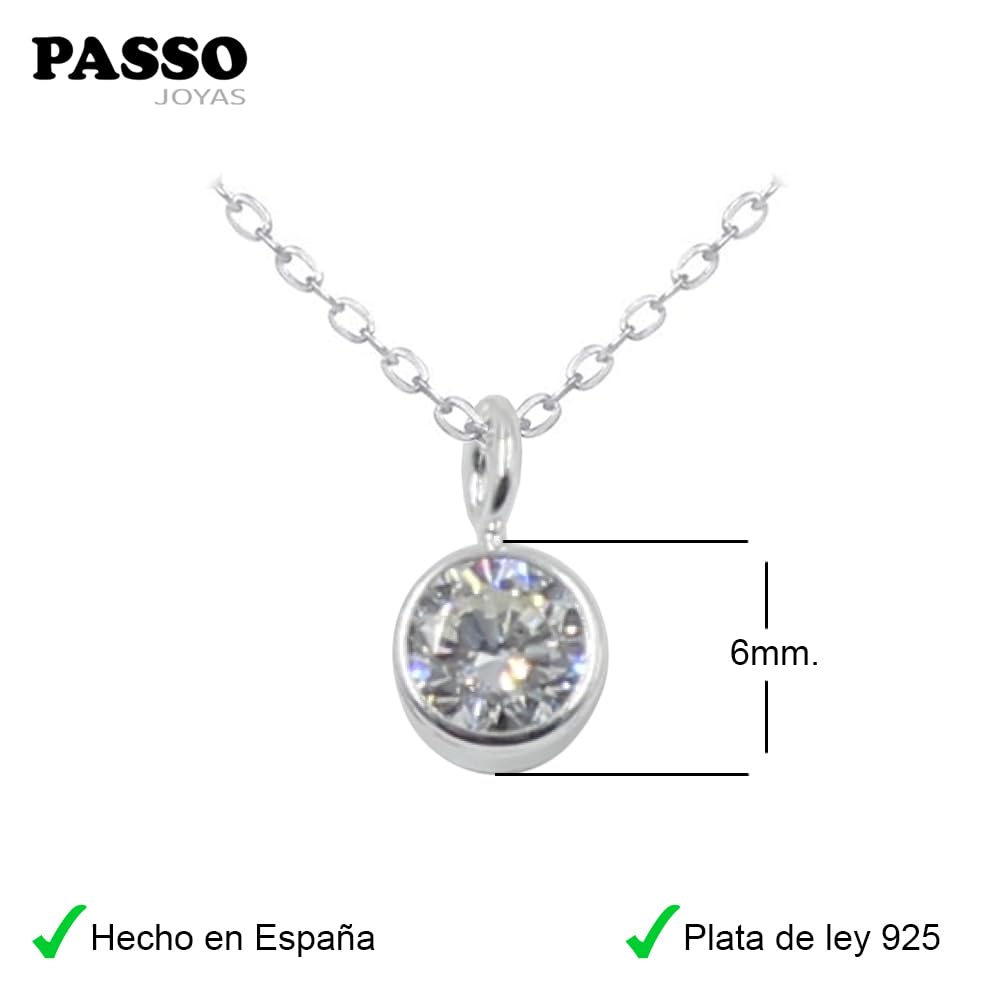 Colgante Mujer con Circonita y Cadena de plata de ley 925 - Regalos Originales para Mujer que se envían en una cajita Hand Made - Ideal para cumpleaños,aniversario, San Valentin o Navidad