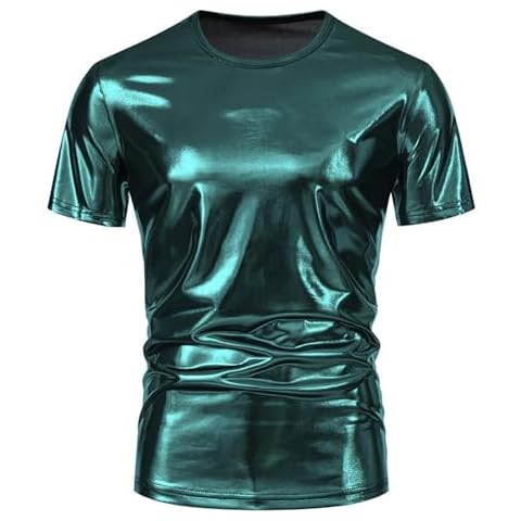 Rrongwn Men's Metallic Silver Muscle Shirt Cover