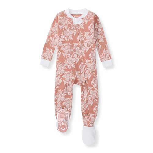 Burt's Bees Baby Baby Girls Pajamas, One-Piece Footed Sleeper PJs, Non-Slip Snug Fit for Infants 12, 18, and 24 Months