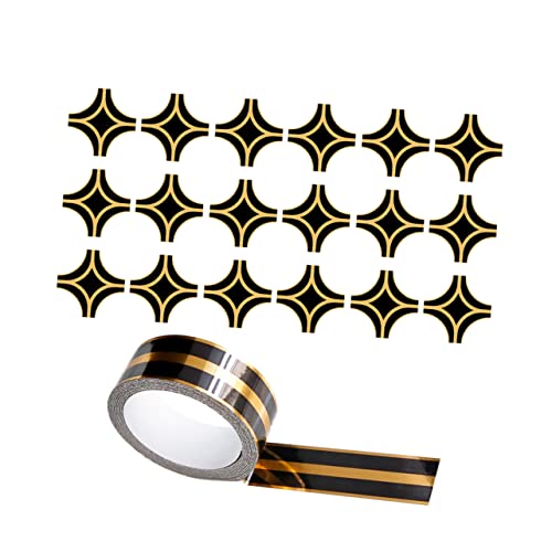 Uonlytech 1 Juego Líneas De Paisajismo De Azulejos Pegatina Para Azulejo Pegatinas Impermeables Pegatinas De Azulejos De Mármol Etiqueta Engomada Del Azulejo De Polivinilo Black